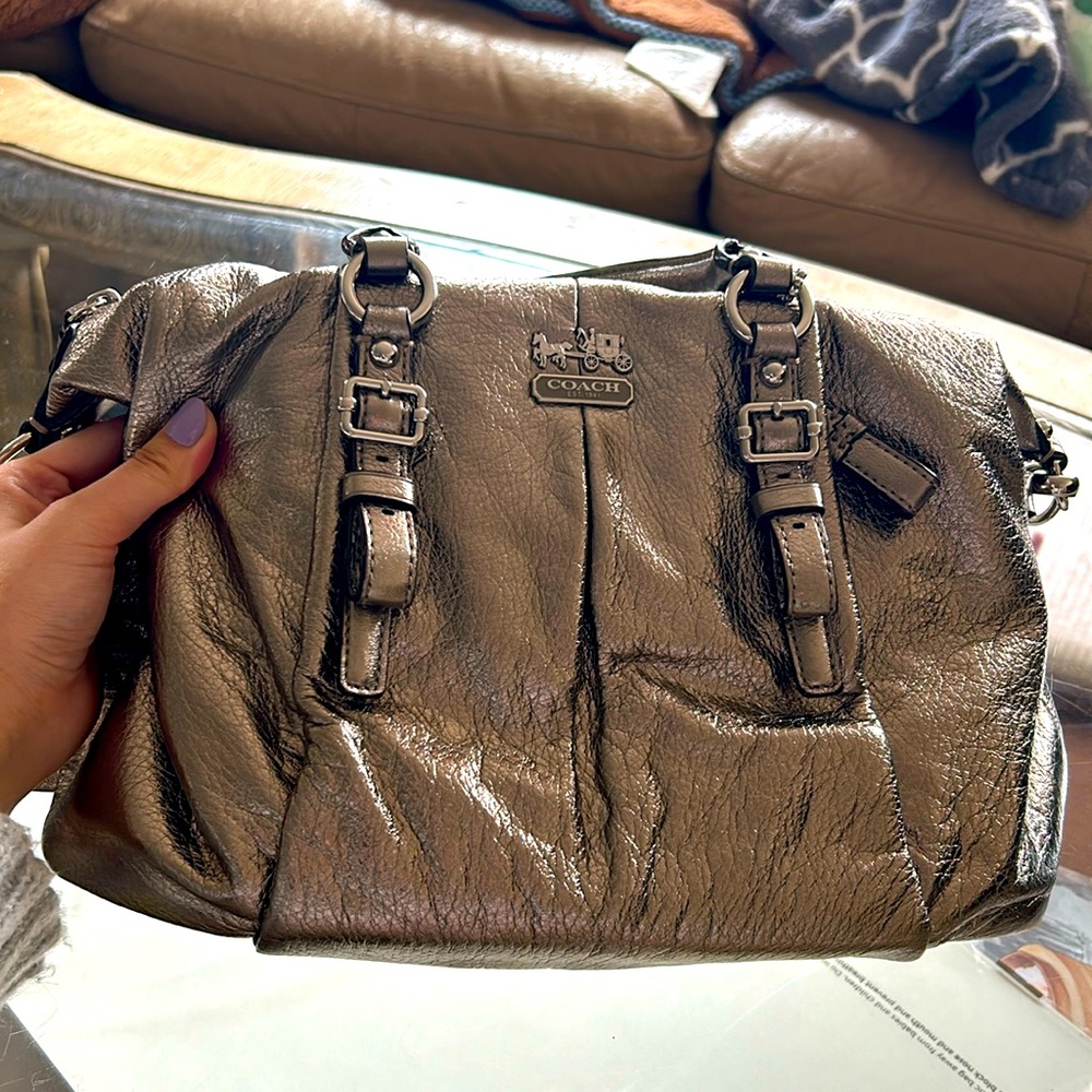 Coach silver handbag
